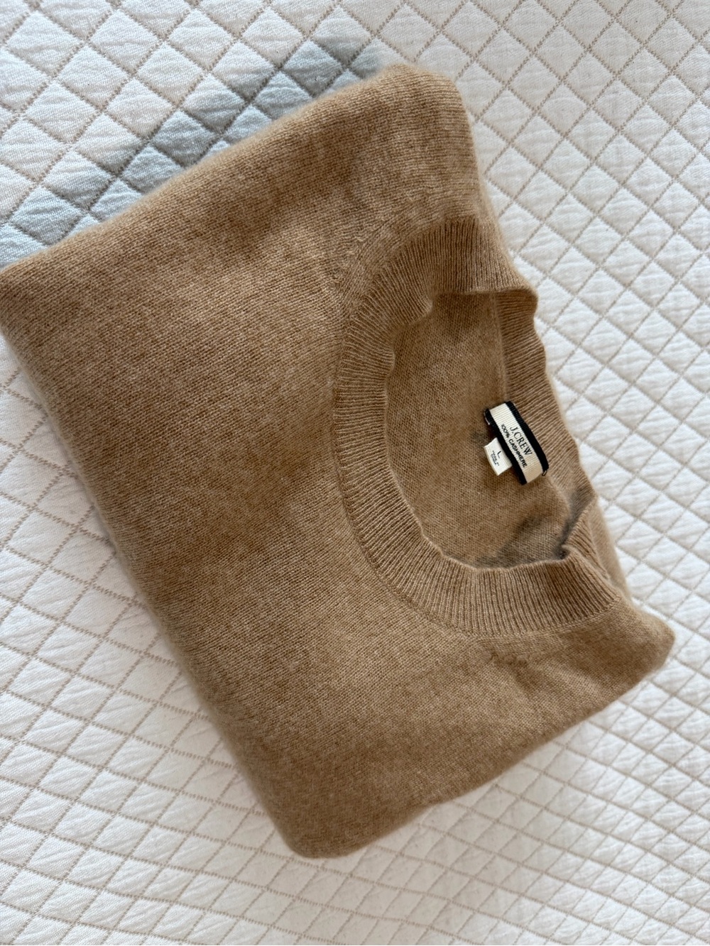 J.Crew 100% Cashmere Crewneck Sweater – Women’s Large – Camel Tan - Picture 10 of 10
